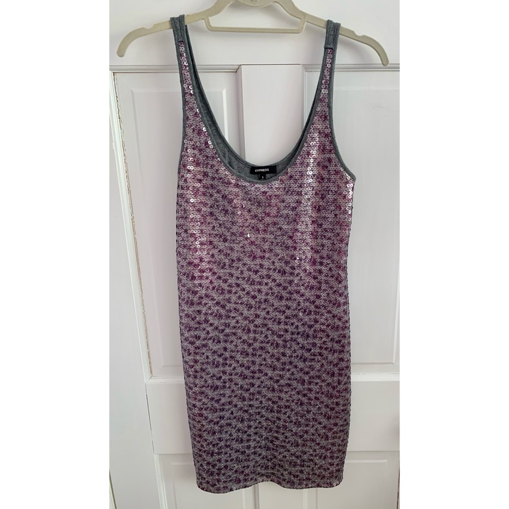 Express Sequin Knit Tank Dress